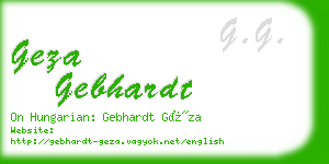 geza gebhardt business card